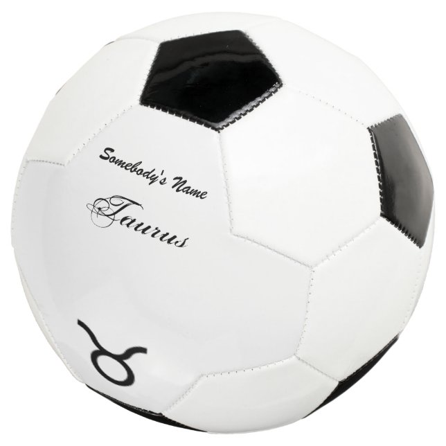 Taurus Zodiac Symbol Standard by Kenneth Yoncich Soccer Ball (Three Quarter)