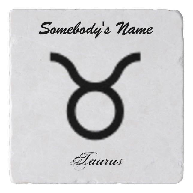 Taurus Zodiac Symbol Standard by Kenneth Yoncich Trivet (Front)