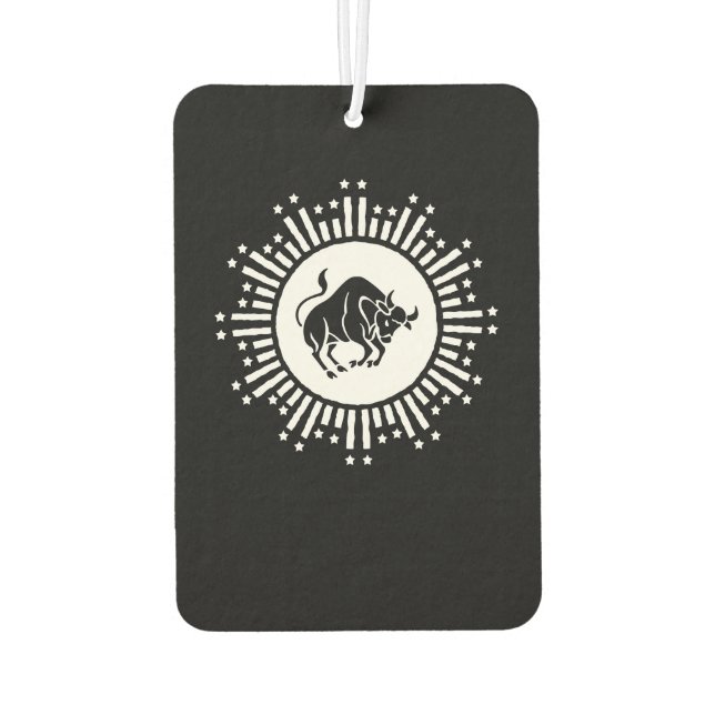Taurus Zodiac Symbol with Celestial Starburst Air Freshener (Back)