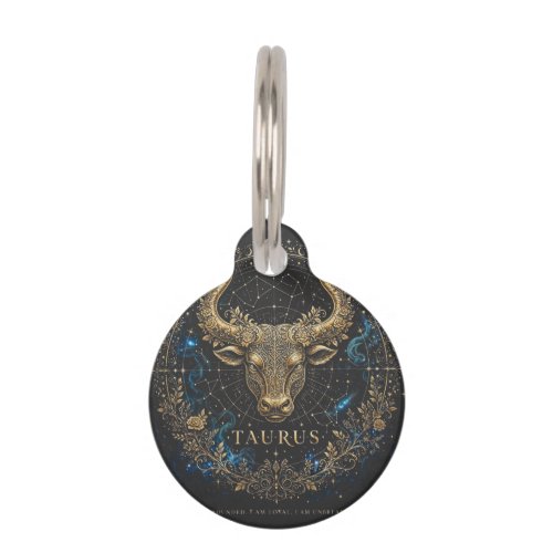 Taurus Zodiac T-Shirt - Bull Symbol Astrology Gift Pet ID Tag
