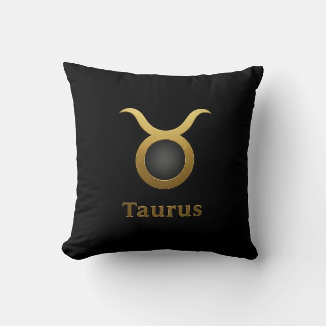 Taurus Zodiac / Taurus Symbol Throw Pillow (Front)