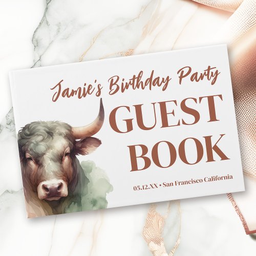 Taurus Zodiac Themed Birthday Party Guest Book