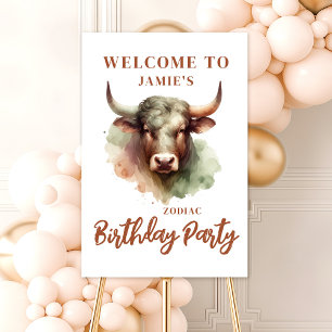Taurus Zodiac Themed Birthday Party Welcome Sign