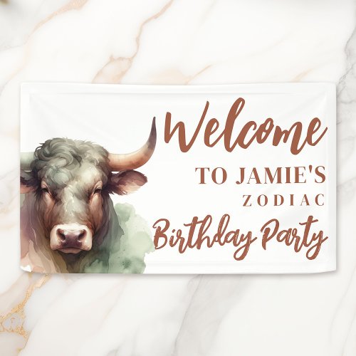 Taurus Zodiac Themed Birthday Party Welcome Sign