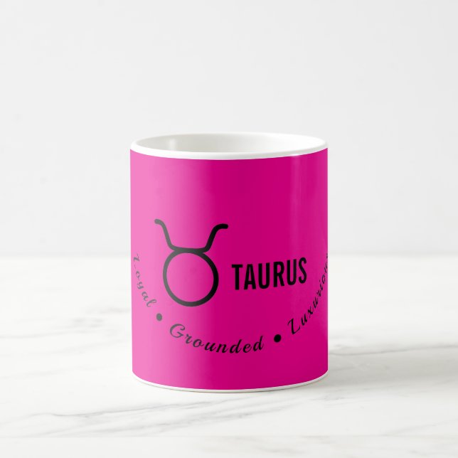 Taurus Zodiac Traits Minimal Astrology Coffee Mug (Center)