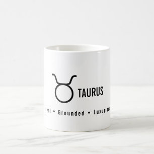 Taurus Zodiac Traits Minimal Astrology Coffee Mug
