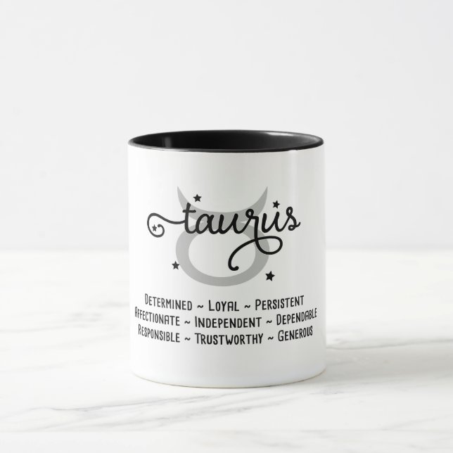 Taurus Zodiac Traits Mug (Center)