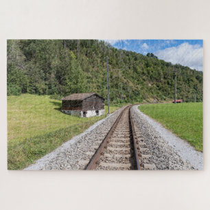 Tavanasa Graubünden Switzerland Meter gauge track Jigsaw Puzzle