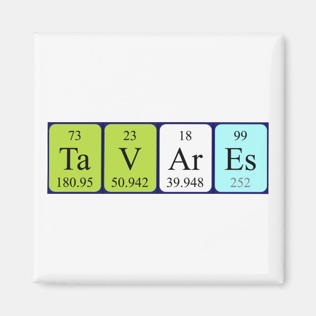 Tavares periodic table name magnet (Front)