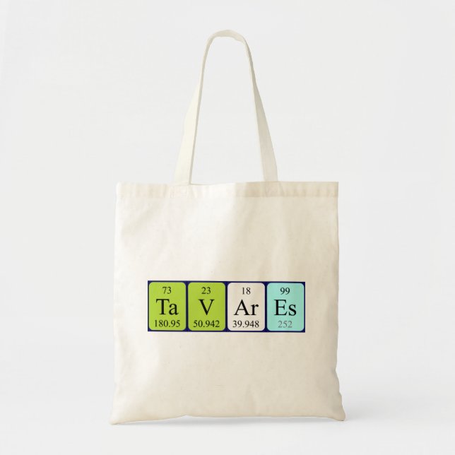 Tavares periodic table name tote bag (Front)