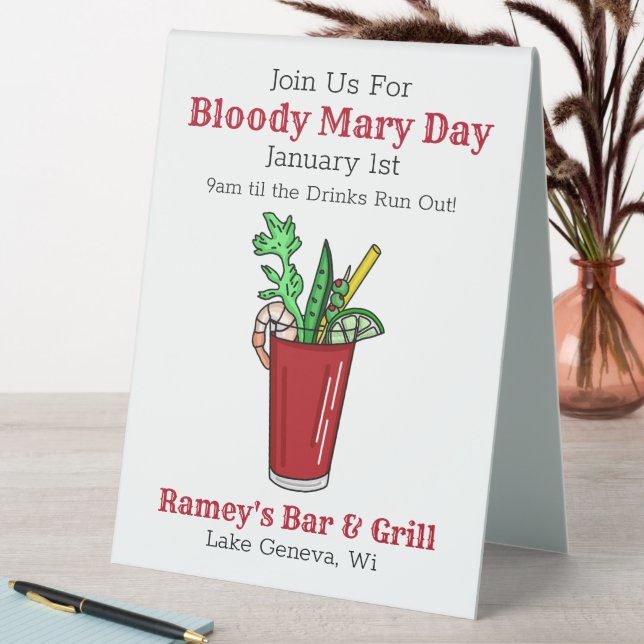 Tavern Promotional Tool for Bloody Mary Day Table Tent (In SItu (Table))