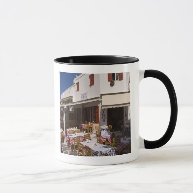 Taverna Nikos, Mykonos, Cyclades Islands, Greece Mug (Right)