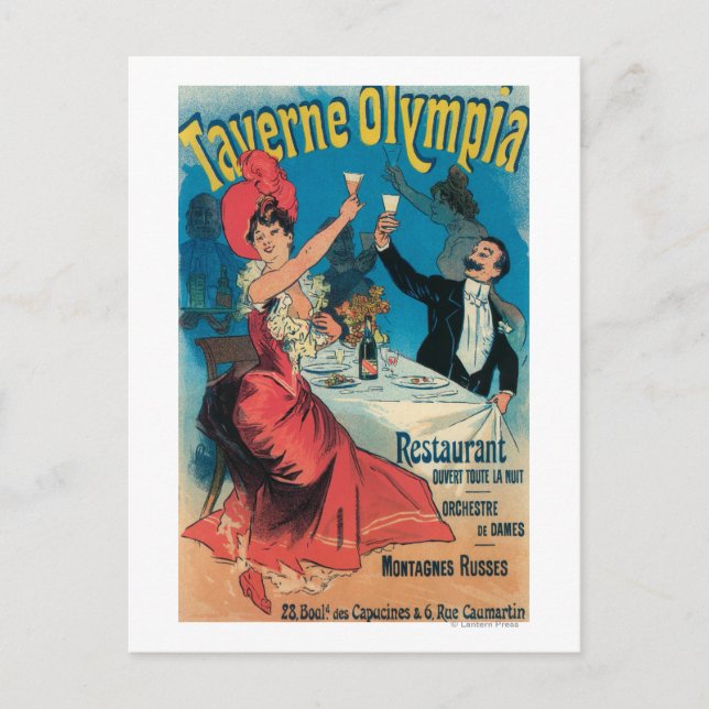 Taverne Olympia Promotional Poster Postcard (Front)