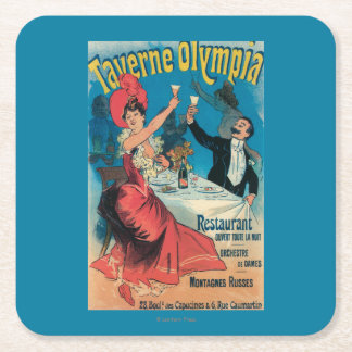 Taverne Olympia Promotional Poster Square Paper Coaster