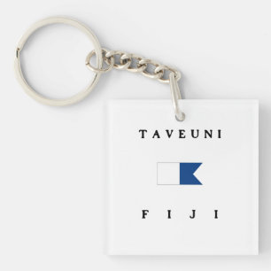 Taveuni Fiji Alpha Dive Flag Keychain