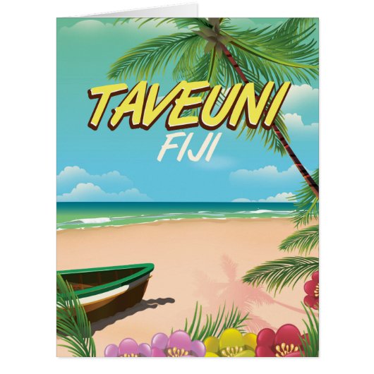 Taveuni Fiji travel poster Cards (Front)