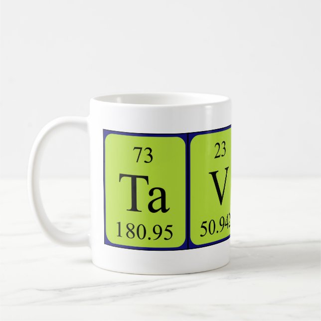 Tavio periodic table name mug (Left)