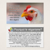 TAVS "Why veganism?" Business Cards in French (Front & Back)