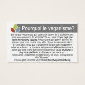 TAVS "Why veganism?" Business Cards in French (Back)