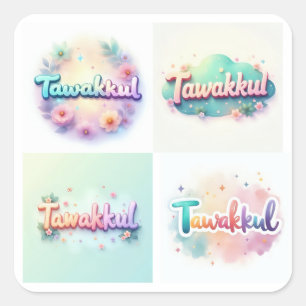 Tawakkul Pastel Kawaii Style Sticker – Islamic Mot