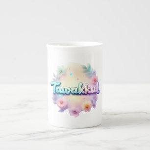 Tawakkul Pastel Kawaii Style Sticker – Islamic Mot Bone China Mug
