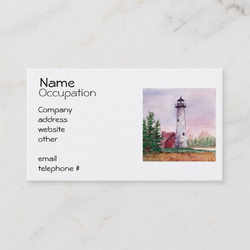 Customizable Tawas Point Lighthouse Business Cards