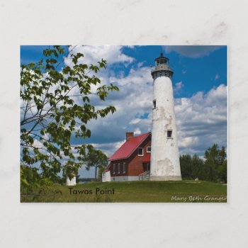 Tawas Point Lighthouse Postcard by lighthouseenthusiast at Zazzle