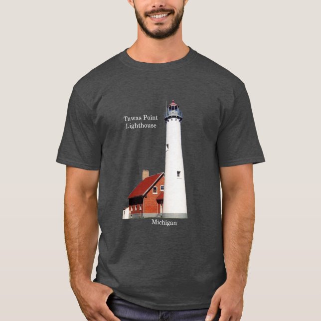 Tawas Point Lighthouse shirt dark (Front)