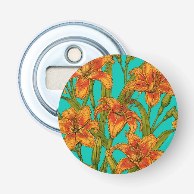 Tawny dailily flowers bottle opener (Front)