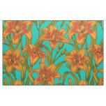 Tawny dailily flowers fabric