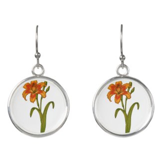 Tawny daylily earrings