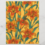 Tawny daylily flowers, blue and yellow (Back)