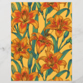 Tawny daylily flowers, blue and yellow (Front)