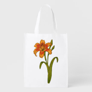 Tawny daylily grocery bag