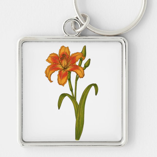 Tawny daylily keychain (Front)