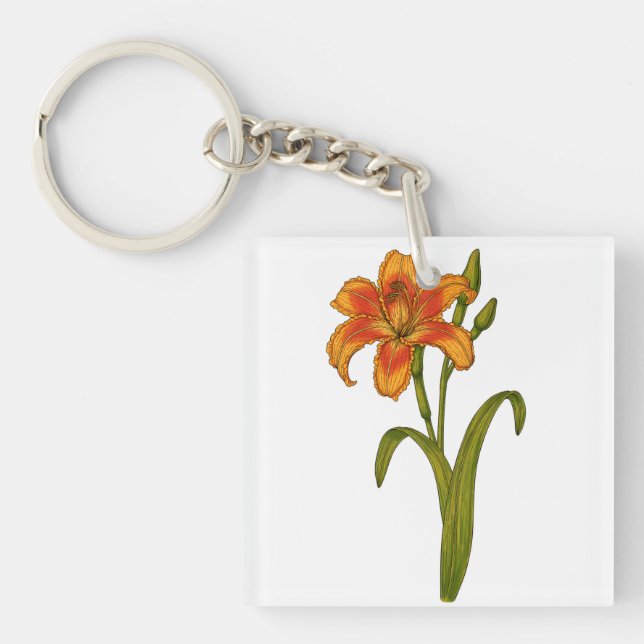 Tawny daylily keychain (Front)