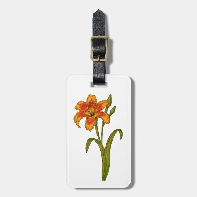 Tawny daylily luggage tag (Front Vertical)