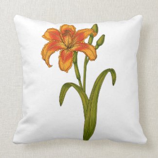 Tawny daylily throw pillow