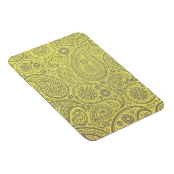 Tawny Earth Colored Paisley On Yellow Magnet by sumwoman at Zazzle