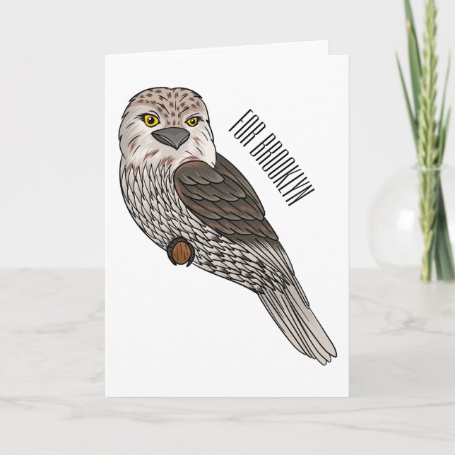 Tawny frogmouth bird cartoon illustration card (Front)