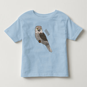 Tawny frogmouth bird cartoon illustration toddler t-shirt