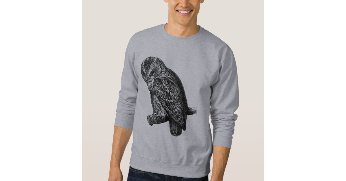 Tawny Owl Owls Bird Vintage Wood Engraving Sweatshirt | Zazzle