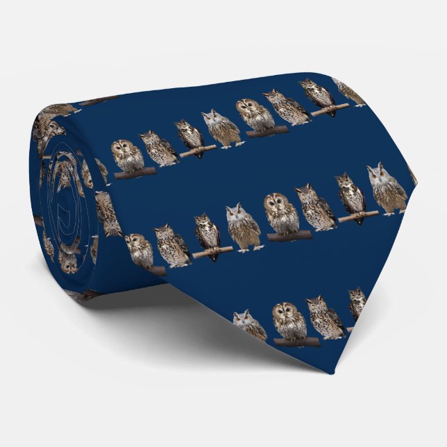 Tawny Owl Tie (Rolled)