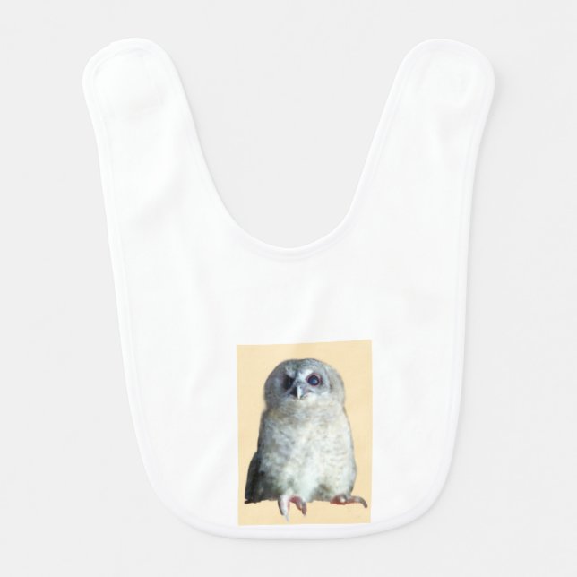 Tawny owlet pattern baby goods bib (Front)