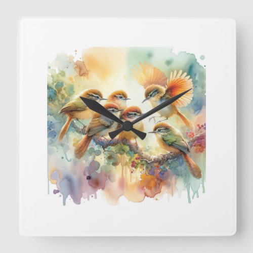 Tawnycrowned Pygmy Tyrants 030624AREF123 _ Waterco Square Wall Clock