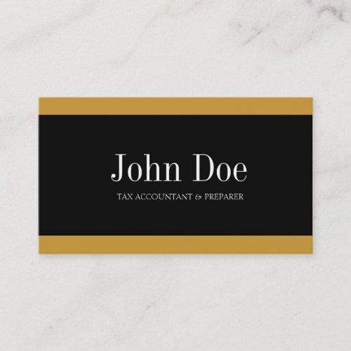 Tax Accountant Black/Gold Business Card Template