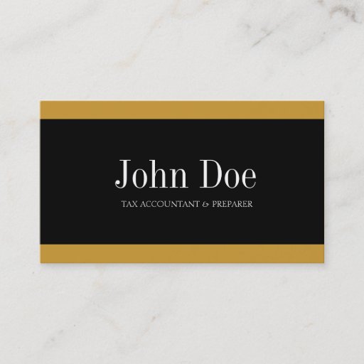 Customizable Tax Accountant Black/Gold Business Card Template
