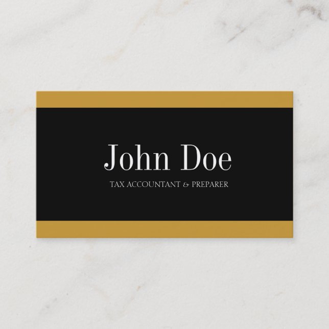 Tax Accountant Black/Gold Business Card (Front)