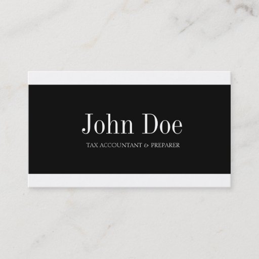 Customizable Tax Accountant Black/White Business Card
