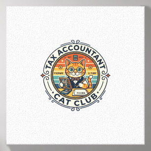 Tax Accountant Cat Cute Kitty Design - Tax Account Canvas Photo Tile